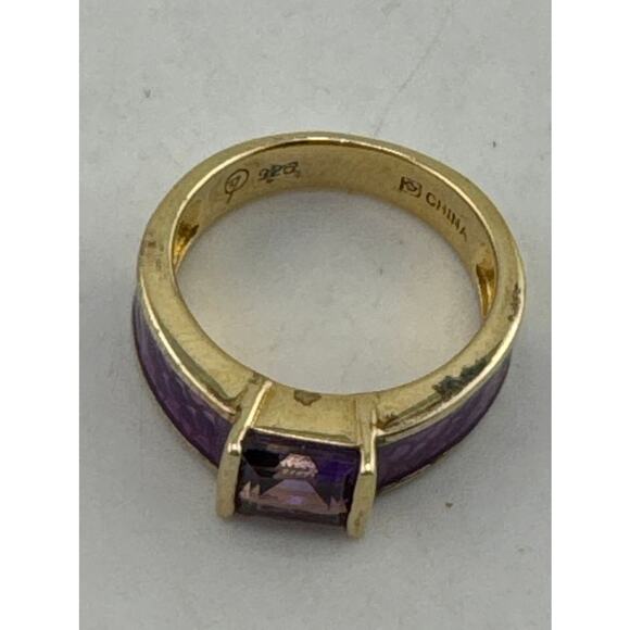 Estate Michelle Albala Sterling Amethyst Ring Sz 6 - Picture 3 of 4
